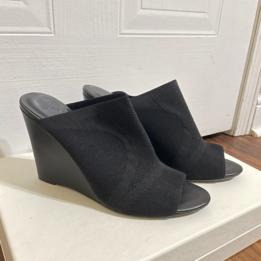 Joie Black Fabric Wedges